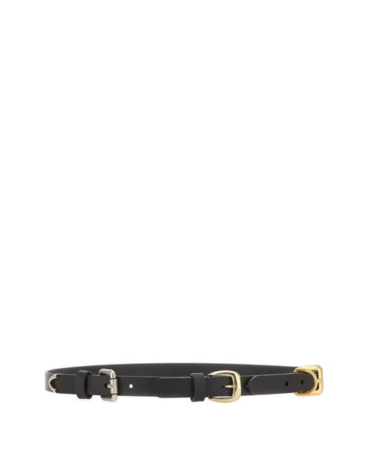 Etro White Interchangeable Buckles Leather Belt