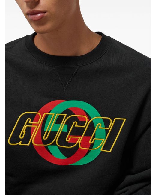 Gucci Pullover Aus Baumwolljersey Mit Stickerei in Black für Herren