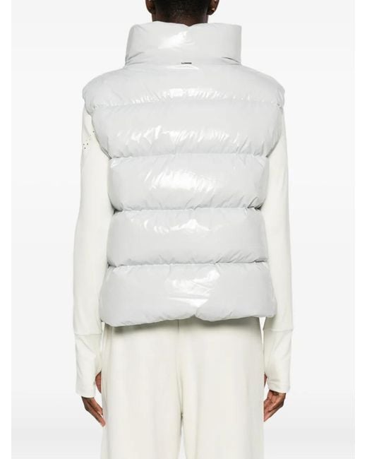 Herno White Quilted High-Neck Vest