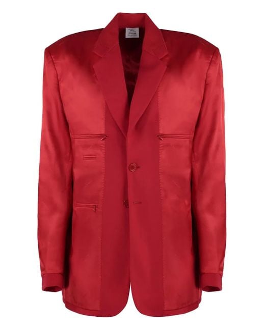 Vetements Red Satin Blazer for men