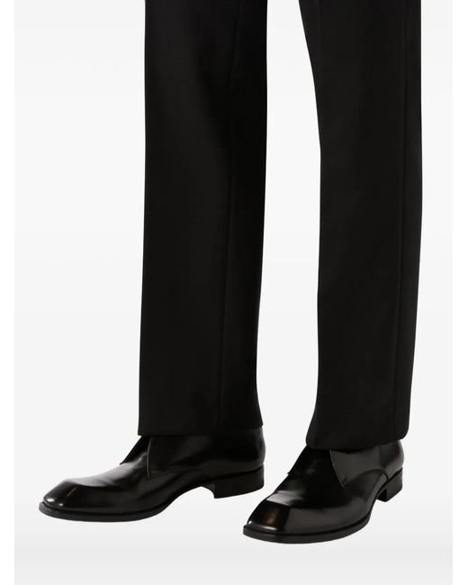 Lardini Black Square-Toe Leather Derby Shoes for men