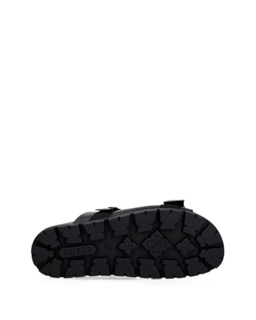 Guess Black Buckle-Fastening Flat Sandals