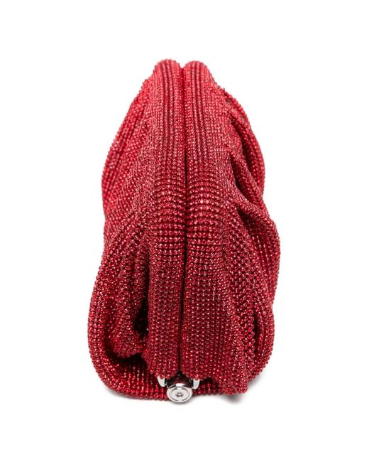 Benedetta Bruzziches Red Crystal-Embellished Clutch Bag
