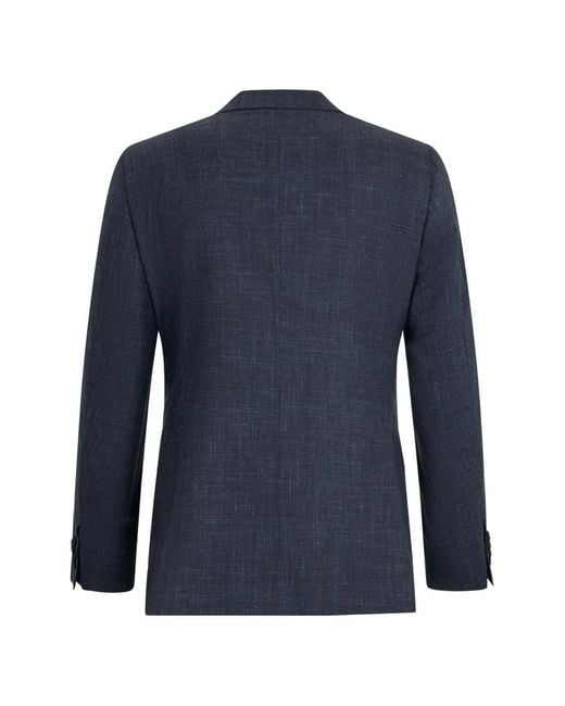 Canali Blue Buttoned Single-Breasted Suit for men
