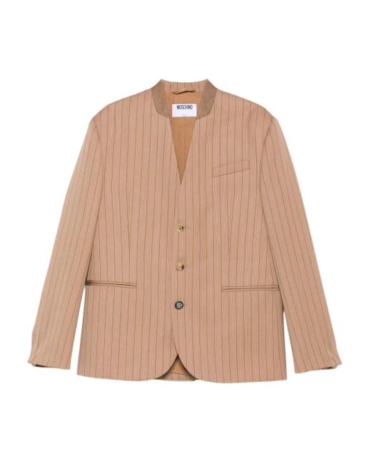 Giacca Gessata di Moschino in Natural da Uomo