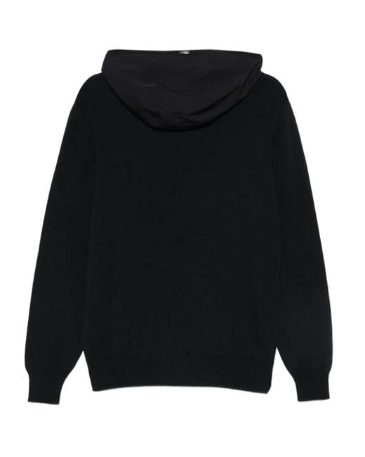Herno Black Sweater Hooded Nylon for men