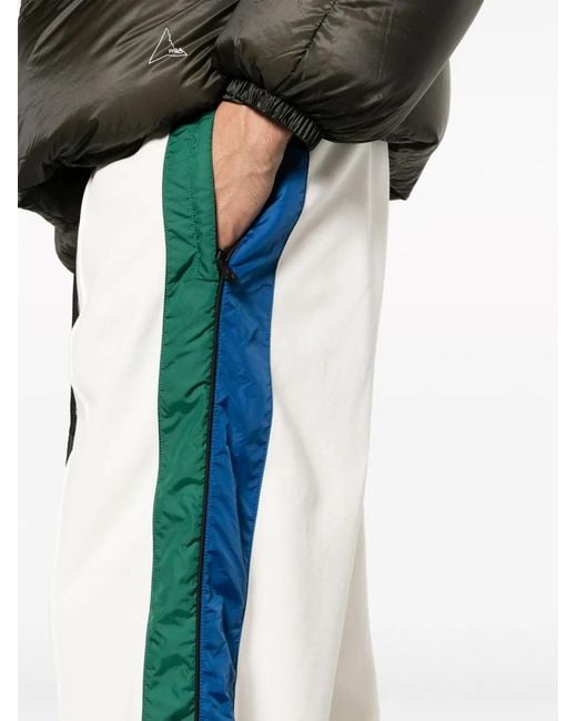 Moncler White Side-Stripe Cotton Track Pants for men