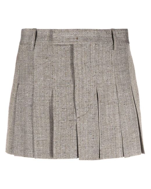 Bottega Veneta Gray Tailored Pleated Skirt - Women's - Viscose/silk/cotton