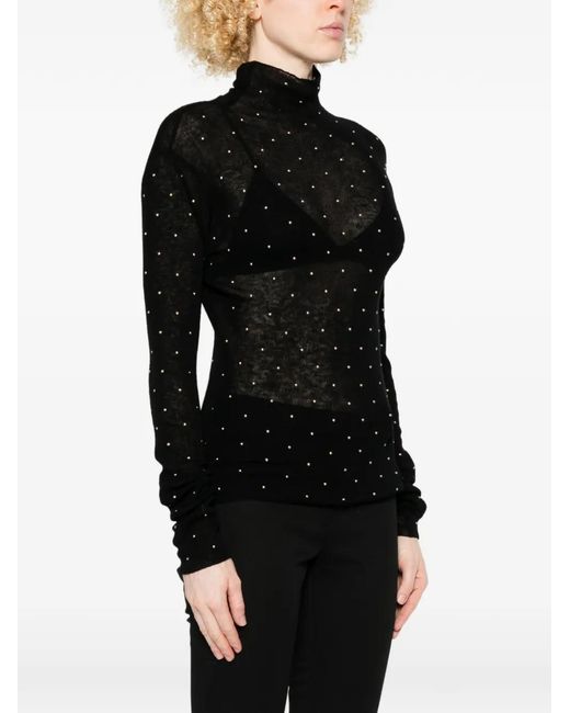 Rabanne Black Roll-Neck Top