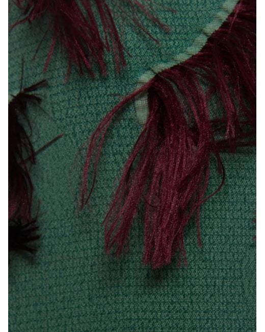 LaDoubleJ Green Milano Feather-Embellished Jacket