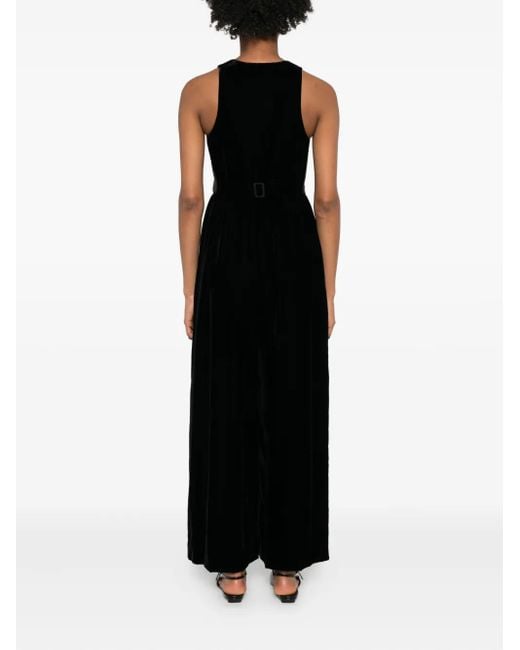 Emporio Armani Black Button-Fastening V-Neck Jumpsuit