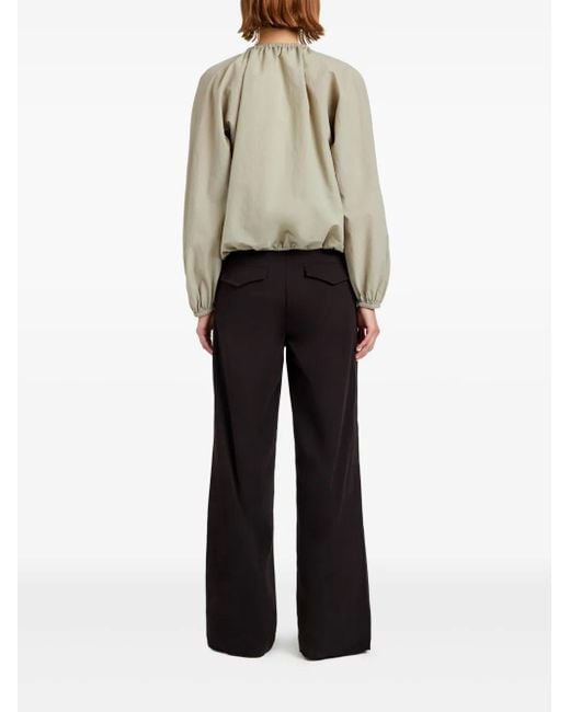 Proenza Schouler Natural Gathered-Neckline Blouse