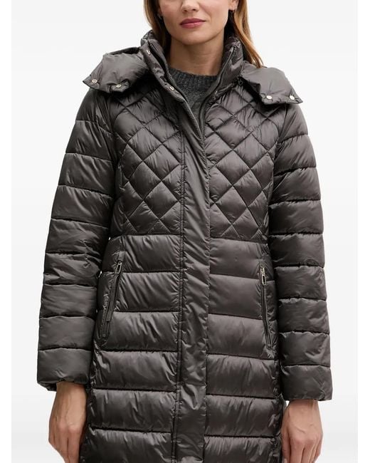 Joop! Black Constance Quilted-Design Coat