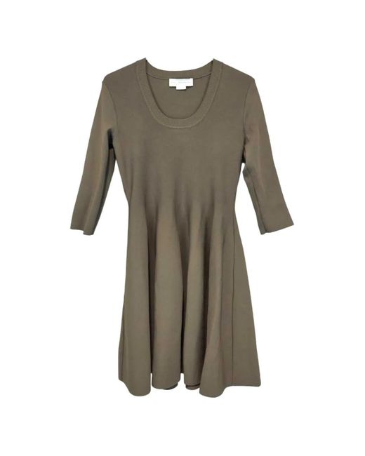 Stella McCartney Gray Fine-Knit Flared Mini Dress