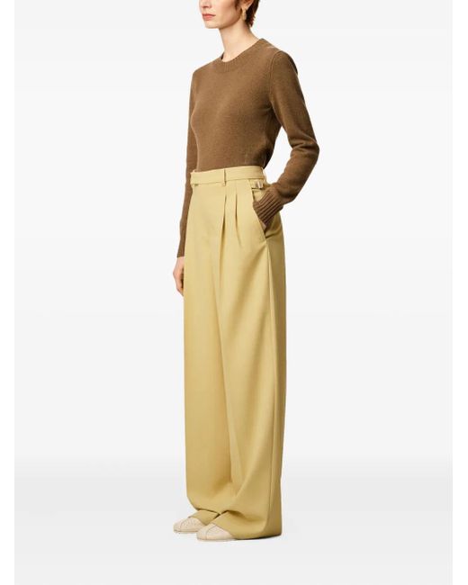 AMI Yellow Side-Straps Wool Trousers