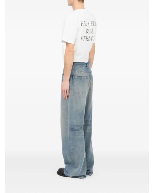 メンズ MM6 by Maison Martin Margiela カットオフエッジ ジーンズ Blue