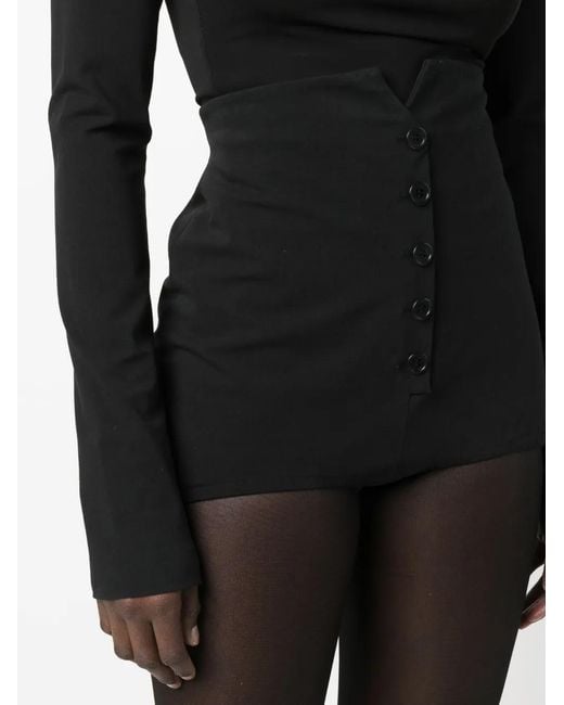 Philosophy Di Lorenzo Serafini Black High-Waisted Mini Shorts