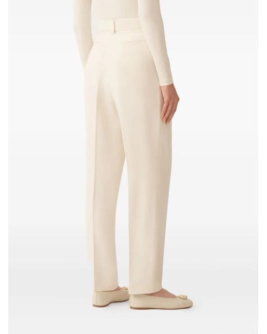 Fabiana Filippi White Cady Pleated-Front Trousers