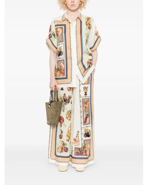ALÉMAIS White Graphic-Print Drawstring Trousers