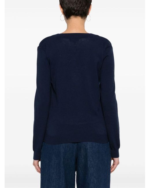 A.P.C. Blue Logo-Embroidered Cardigan