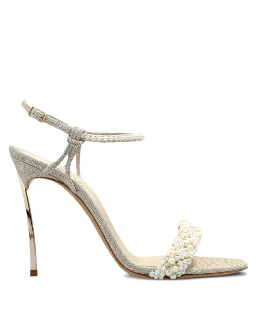 Casadei Pearlsway Blade 100mm サンダル Metallic