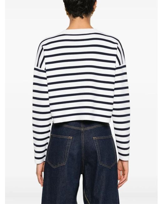 Loewe Blue Wool Striped Sweater