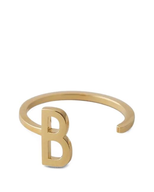 Design Letters Metallic Initial-Detail Open-Band Ring