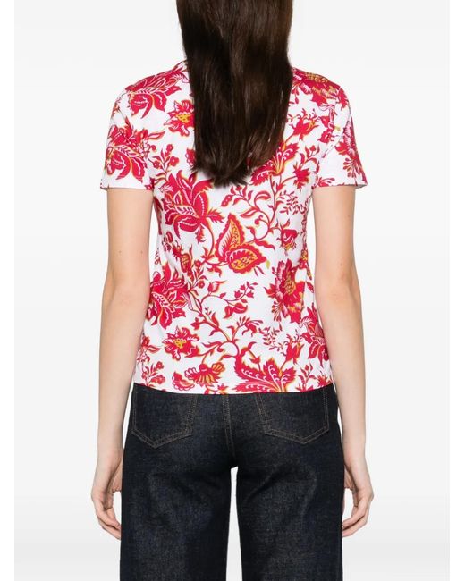 Etro Red Cotton T-Shirt