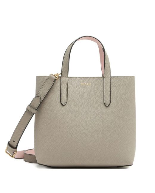 Bally Gray Small Grained Tote Bag