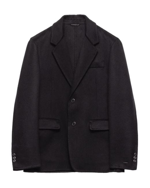 Prada Blue Notched-Lapels Cashmere Blazer for men
