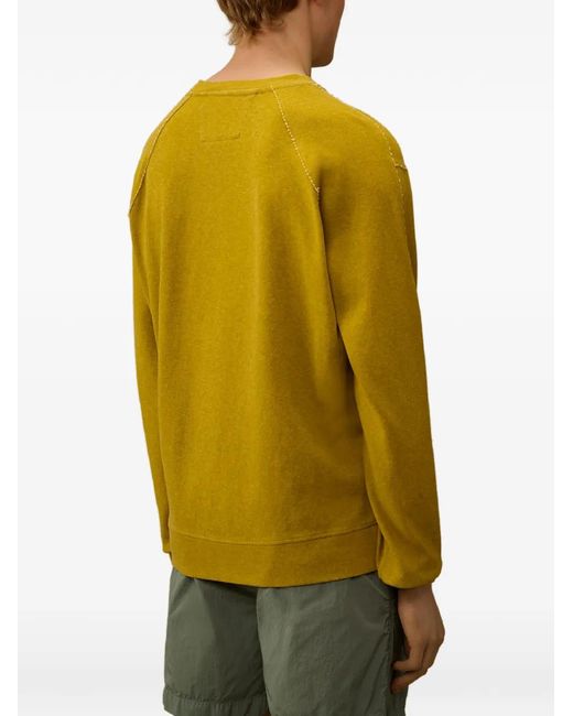C P Company Green Heavy Jersey Plated Crewneck Sweatshirt for men