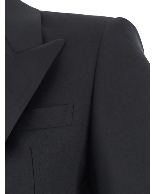 Tagliatore Black Double-Breasted Peak-Lapel Suit