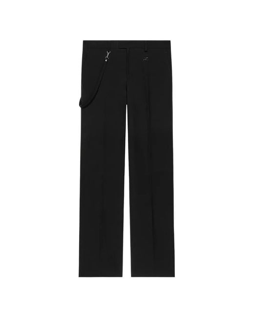 Courreges Black Pantalon De Costume À Logo Brodé for men