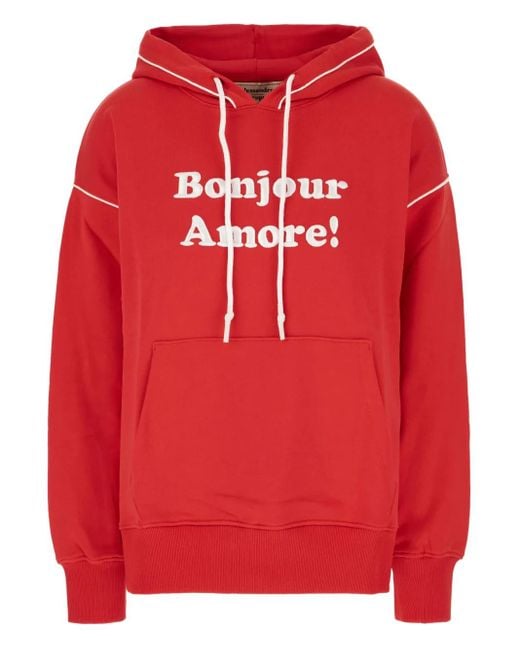 Sudadera con capucha y detalle bordado ALESSANDRO ENRIQUEZ de color Red