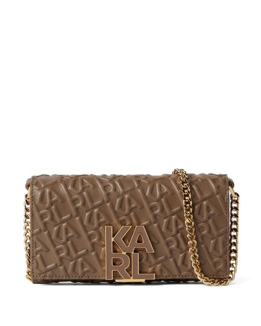 Karl Lagerfeld Brown Kl/karl Monogram Crossbody Wallet