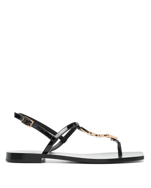 Versace Black Medusa Patent Sandal