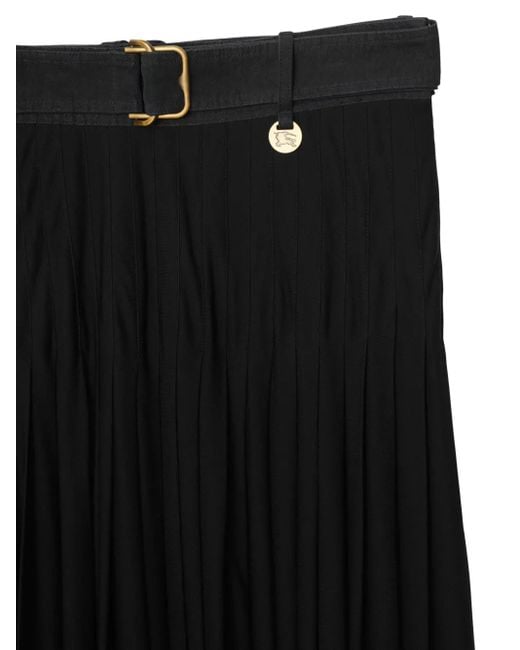 Burberry Maxi-Plooirok in het Black