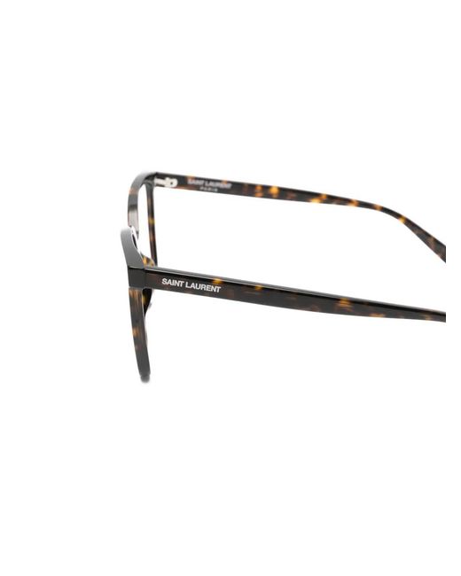 Saint Laurent Black Rectangle-Frame Glasses