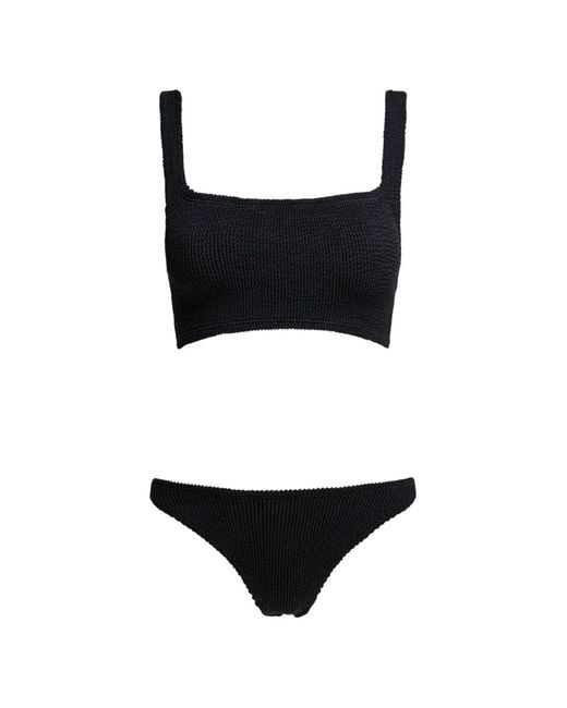 Hunza G Black Xandra Crinkle-Effect Bikini