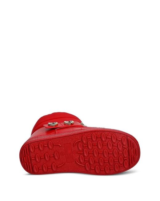 Love Moschino Red Heart-Detail Boots