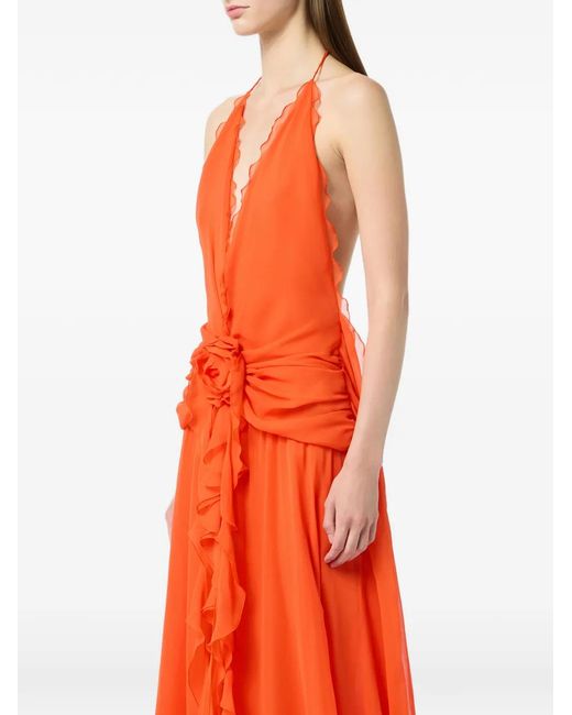 Blumarine Orange Viscose Georgette Dress