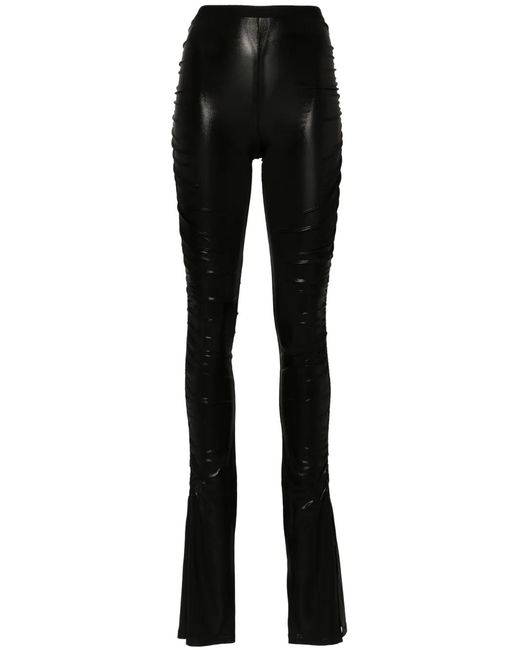 Rick Owens Black Svita Side-Slit Flared Trousers