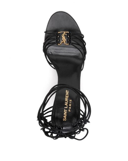 Sandalias Babylone con tacón de 90 mm Saint Laurent de color Black