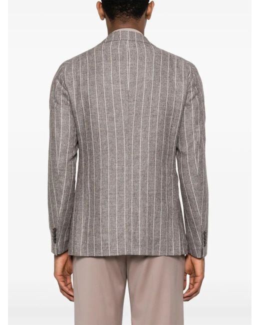 Tagliatore Gray Pinstriped Blazer for men