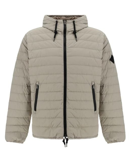 Herno Gray Logo-Appliqué Puffer Jacket for men