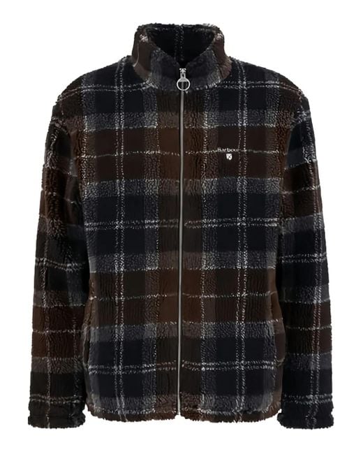 メンズ Barbour テディベア チェック フリーストップ Black