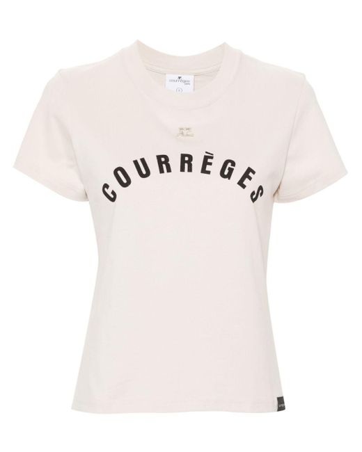 Courreges Pink T-Shirt mit Logo-Print