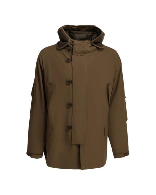 Daiwa Pier39 Green Hooded Button-Up Coat for men