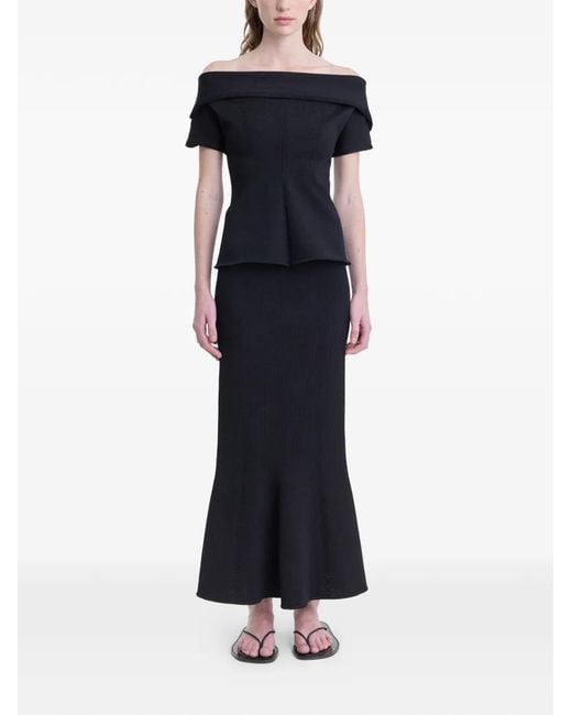 FFORME Black Flora Maxi Skirt