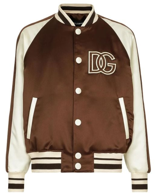 メンズ Dolce & Gabbana ブラウン&ホワイト D&g ボンバージャケット Brown